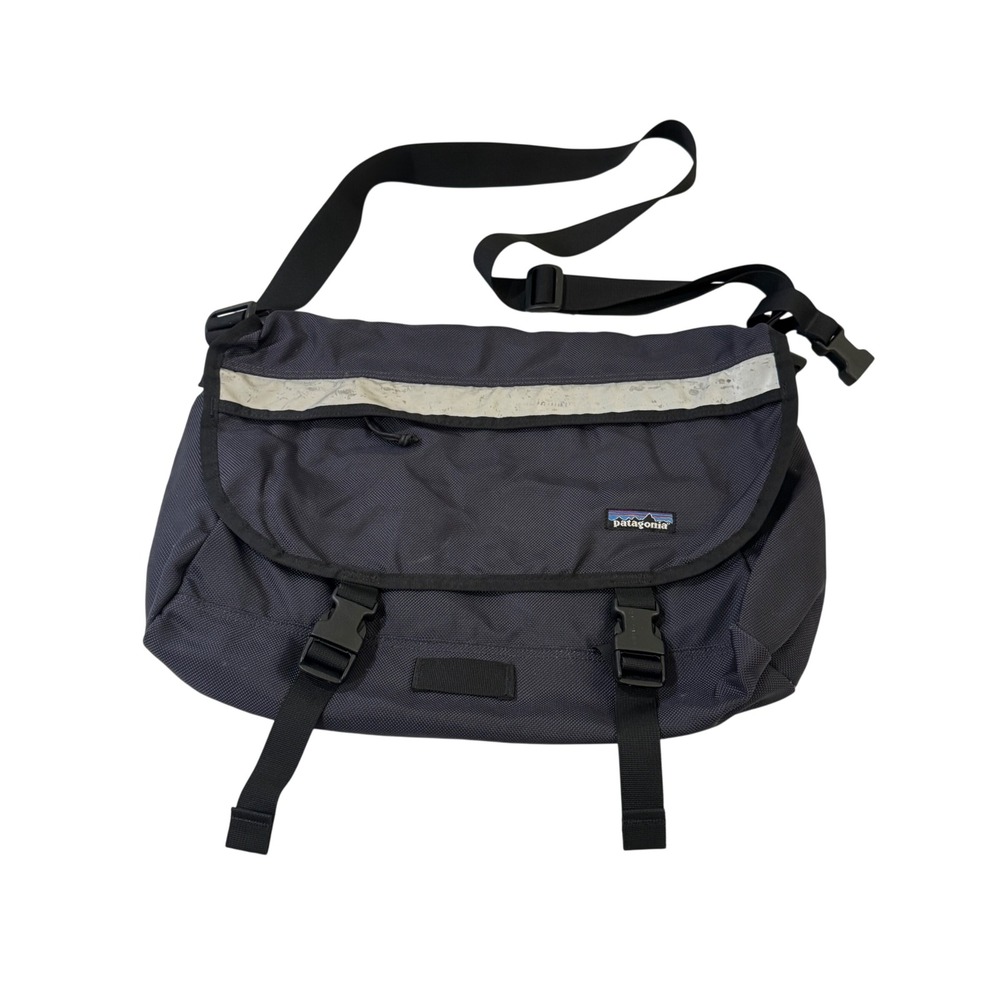 Vintage Patagonia Messenger Bag Large Grey Ballistic Nylon Commuter Reflective